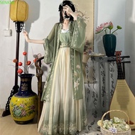 SENKNI Chinese Women Elegant Hanfu Dress, Hanfu Chinese Style Song Dynasty Print Fairy Dresses, Stage Costumes Outfit Ancient Song Dynasty Song Dynasty Printed Hanfu Outdoor
