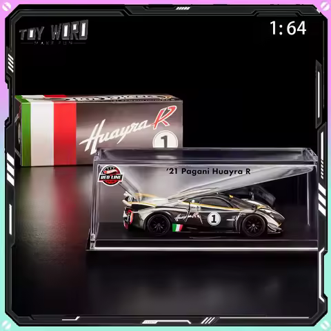 Hot Wheels RLC 1/64 21 Pagani Huayra R Crystal Case Openable Hood Alloy Diecast Car Model for Hobby 