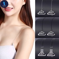 BF 2pcs/Pair Adjustable Transparent Invisible Bra Shoulder Strap,Silicone Bra Rope Underwear Accesso