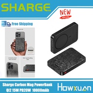 Sharge CarbonMag บางพิเศษ (5K/10K) แบตสำรอง PD20W ชาร์จเร็วมาก5000MAh/10000MAh เหมาะสำหรับ Apple Sam
