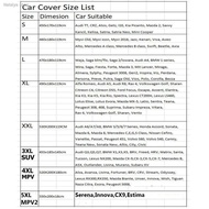 ○[Malaysia In stock] Perodua Myvi High Quality Yama Car Covers - M Size 460 x 170 x 119cm - L size 4