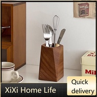 Walnut tableware storage barrel wooden storage barrel pen holder cosmetic brush storage barrel