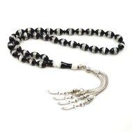 my love turkish design Tasbih 33 Black Resin Beads Gift for men tasbih bracelet Islam bracelet Man s