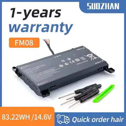 SUOZHAN FM08 12 Pin Connector Laptop Battery Replacement for H-P Omen 17-AN014NG TPN-Q195 Series Not