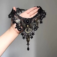 Halloween Necklace Retro Gothic Fabric Lace Pendant Necklace Easter Gear Lace Necklace