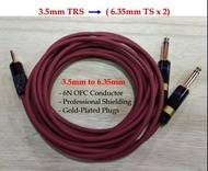 HiFi Grade 3.5mm to 6.35mm Cable, 3.5mm轉6.5mm, Mixer Cable (6.3mm , 6.5mm)
