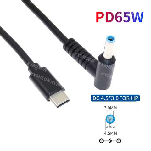 USB Type C PD Charging Cable Cord 19.5V 4.5*3.0mm Blue Tip Male Plug Converter Dc Power Adapter Char
