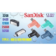 Sandisk Ultra Dual Drive Type-C OTG USB 3.1 Type C Pendrive 16GB/32GB/64GB/128GB/256GB/512GB