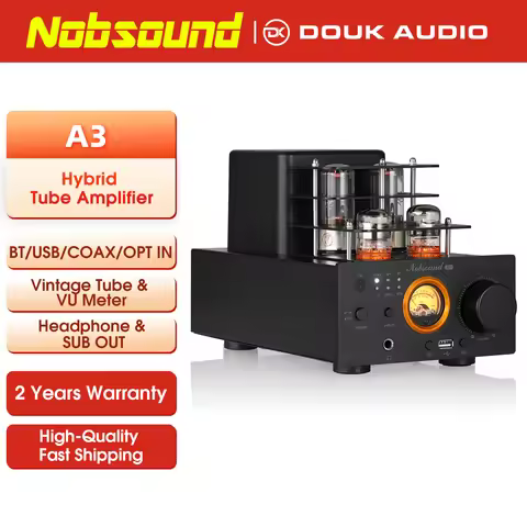 Nobsound A3 HiFi Bluetooth 5.0 Receiver Tube Amplifier USB Player Digital COAX / OPT Stereo Power Am