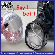【Buy 1 Get 1】Data cable transparent storage bag portable portable headphone data cable storage box