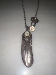 鷲見太郎銀色羽毛吊墜項鍊set