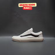 SEPATU VANS21 OLD SKOOL VAULT OG PUTIH LIST HITAM KANVAS 36-43