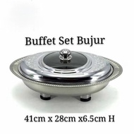41x28 cm BUFFET EMBOSSED OVAL/ BUFFET SET/ BUFFET FOOD TRAY/ LOYANG/ BUFFET SET BERKAS LAUK CATERING