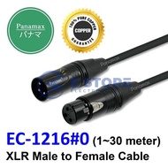 Panamax 1~30 Meter XLR Male to Female Microphone Extension Cable - EC-1216 Black Series