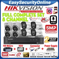 HIKVISION ColorVu Full Complete Set DIY 8-CHANNEL 5.0MP CCTV Full HD 5MP 8CH HIK 1920P Full Time Col