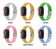 สายรัดข้อมือสำหรับ Apple Watchอุปกรณ์เสริมสายนาฬิกาสำหรับ Iwatch รุ่น7 6 SE 5 4 3 2 1แบบใสขนาด41มม. 45มม. 38มม. 40มม. 42มม. 44มม.