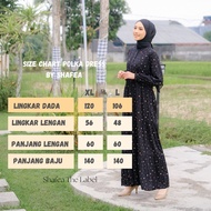 Gamis Wanita Terbaru 2023 motif Polkadot Dress Muslimah Kondangan warna hitam Baju couple ibu dan an