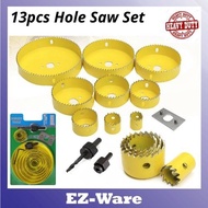 13pcs/Set 19-127mm Carbon Steel Hole Saw Drill Bit Cutter Core Shaft For Plastic Wood 13pcs Hole Saw