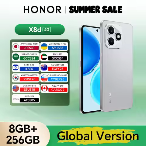 New Global Version HONOR X8d 4G 8GB+256GB 6.77'' AMOLED Screen 108MP Main Camera 7000 mAh 45W SuperC