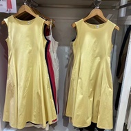 Uniqlo Yujia 2023 Summer U-Home Sleeveless High Elasticity Waist Dress (with Pocket) Solid Color Tan