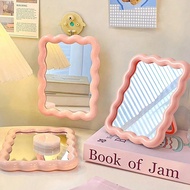 1pc Foldable High-Definition Makeup Mirror, Desktop Makeup Mirror With Dopamine Design, 90-Degree Ad