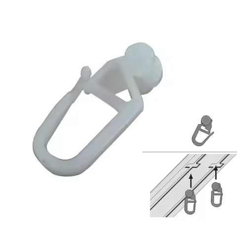 100PC Bed Curtain Special Hook Accessories Curtain Hanging Ring with Ball Track Hook Curtain Roll Bl