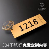 Ready Stock~House Number~~ Sign~~ Stainless Steel House Number Plate~Household Unique Customized Hotel Hotel Room Number Sign~House Number Customized House Number~Sign~Department Sign~Floor Index Sign~Corridor Sign~Box Number Sign~