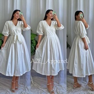 filipiniana dress NADINE PUFF SLEEVES DRESS MODERN FILIPINIANA STYLE DRESS