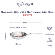 Chảo Inox 316 Đúc Liền Khối 5 Lớp Nông Lòng Chính Hãng Kaiyo Dùng Trên Mọi Loại Bếp