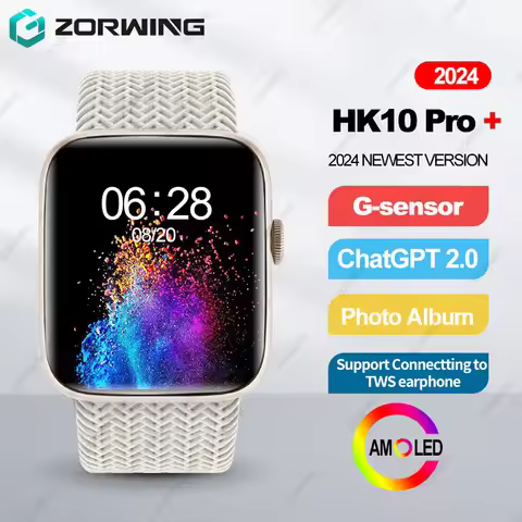 HK10 Pro Plus AMOLED Smart Watch Men Women NFC Compass ChatGPT G-sensor Photo Album Sport Smartwatch