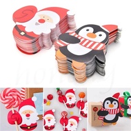 50 bags of cartoon Christmas paper candy chocolate lollipop penguin snowman Christmas lollipop DIY Christmas decoration party favorite children's gift