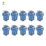 10Pcs LED Bulb Meter Dash B8-5D T5 Lamp with Holder Blue Tuning Auto Car Light