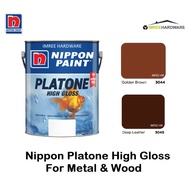 NIPPON Platone High Gloss (Light to Dark Brown) Paint For Wood &amp; Metal (Cat Besi &amp; Kayu Warna Coklat / Perang) 1 Liter