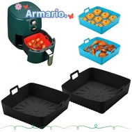 ARMARIO Air Fryer Liners, 9" Large Size Reusable Baking Tray,  Silicone with Handle Heat-Resistant A