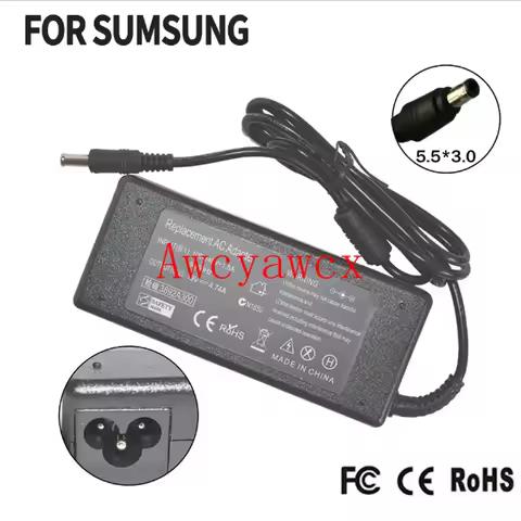 90W 19V 4.74A AC Laptop Adapter For samsung RV711 R428 R410 R65 R520 R522 R530 R580 R560 R518 R410 R