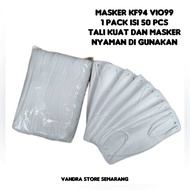 Masker KF94 VIO99 Putih Isi 50 PCS | Premium Tanpa Cutingan V | Tali Kuat & Nyaman | Harga Terjangka