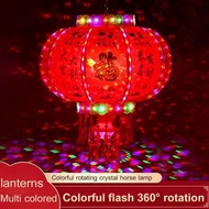 【Bring good luck】Colorful Rotating Crystal Carousel/Cny chinese new year decoration/2025 Year Rotati