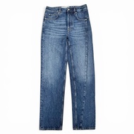 สภาพดีเยี่ยม△โลเว่ LOEWE H526Y11X59 ASYMMETRIC JE DENIM ผ้าฝ้าย 100% พร้อมป้ายหนังโลโก้ กางเกงยีนส์ 