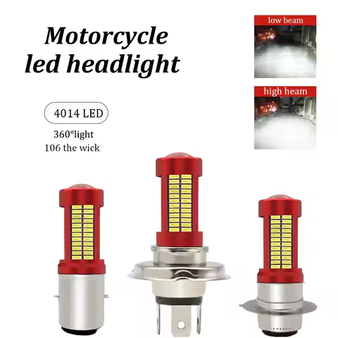 Motorcycle LED H4 H6 BA20D COB Chips H6 BA20D H4 P15D Headlight Blubs 6000K 800LM RGB Scooter Light 