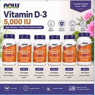 NOW Vitamin D3 Softgels 1000 IU 2000 IU 5000 IU Structural Support Bone & Immune Health Supplement k