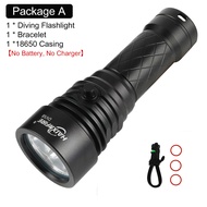 HaixnFire DV58ไฟฉายกันน้ำ7500 Lumens ความสว่างสูง IPX8 Scuba ดำน้ำไฟฉาย XM-L2 * 3โคมไฟลูกปัด Camping