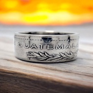 危地馬拉硬幣戒指 25 Centavos 2000 男士硬幣戒指 女士硬幣戒指