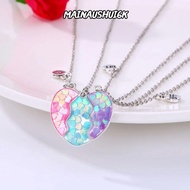 MAINAUSHUI6K 3Pcs Matching Heart Pendant Necklace, Friendship Jewelry Alloy BFF Necklaces, Fashion F