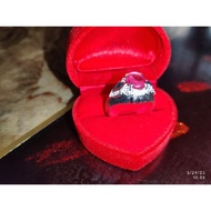 Cincin silver permata delima freegift kotak cincin