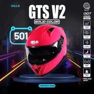 Gille Helmet Z-501 GTS V2 PLAIN Motorcycle Helmets Full Face Dual Visor Free Iridium Lens