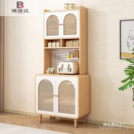 Cream Storage Cabinet Restaurant Log Rattan Weaving Household Kitchen Guest Style Locker Dining Side