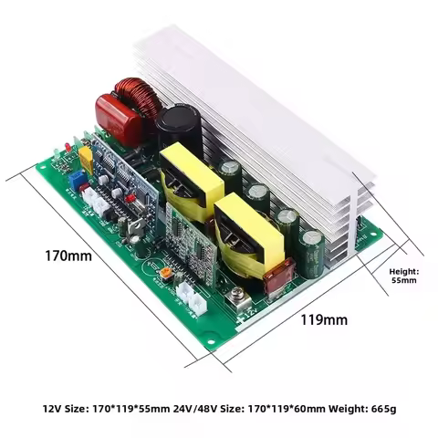 750W 1000W Pure Sine Wave Inverter DC 12V 24V 48V To AC 220V Power Converter Circuit Board Boost Con