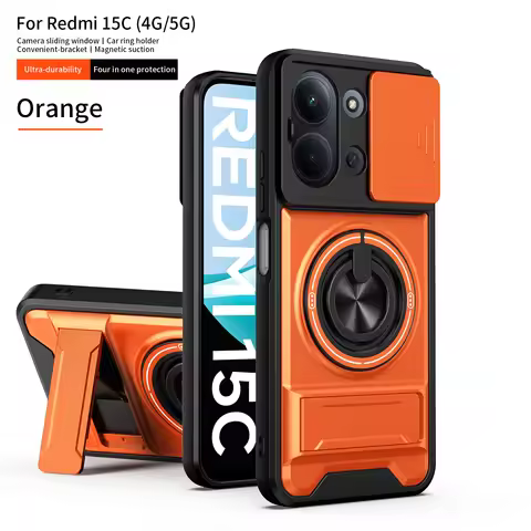For Xiaomi Poco C85 Case Poco C85 Cover Poco C85 Phone Case Magsafe Magnetic Fold Holder Military Ar