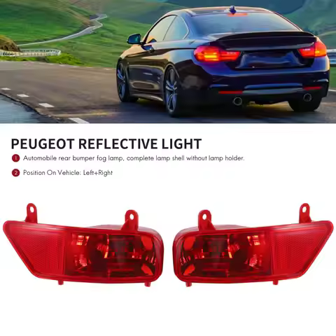 N60R-Car Rear Bumper Fog Lights Reflective Lights For 3008 2009 2010 2011 2012 2013 2014 2015 5.0 2 