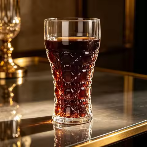 500ml/300ml Embossed Diamond Pattern Beer Glass Bar Home Vintage Style Highball Glass for Summer Dri